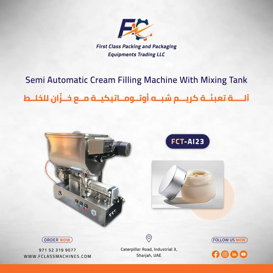 Semi Automatic Cream Filling Machine With Mixing Tank FCT-AI23