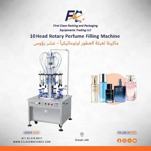 10 Head Rotary Perfume Filling Machine in Dubai